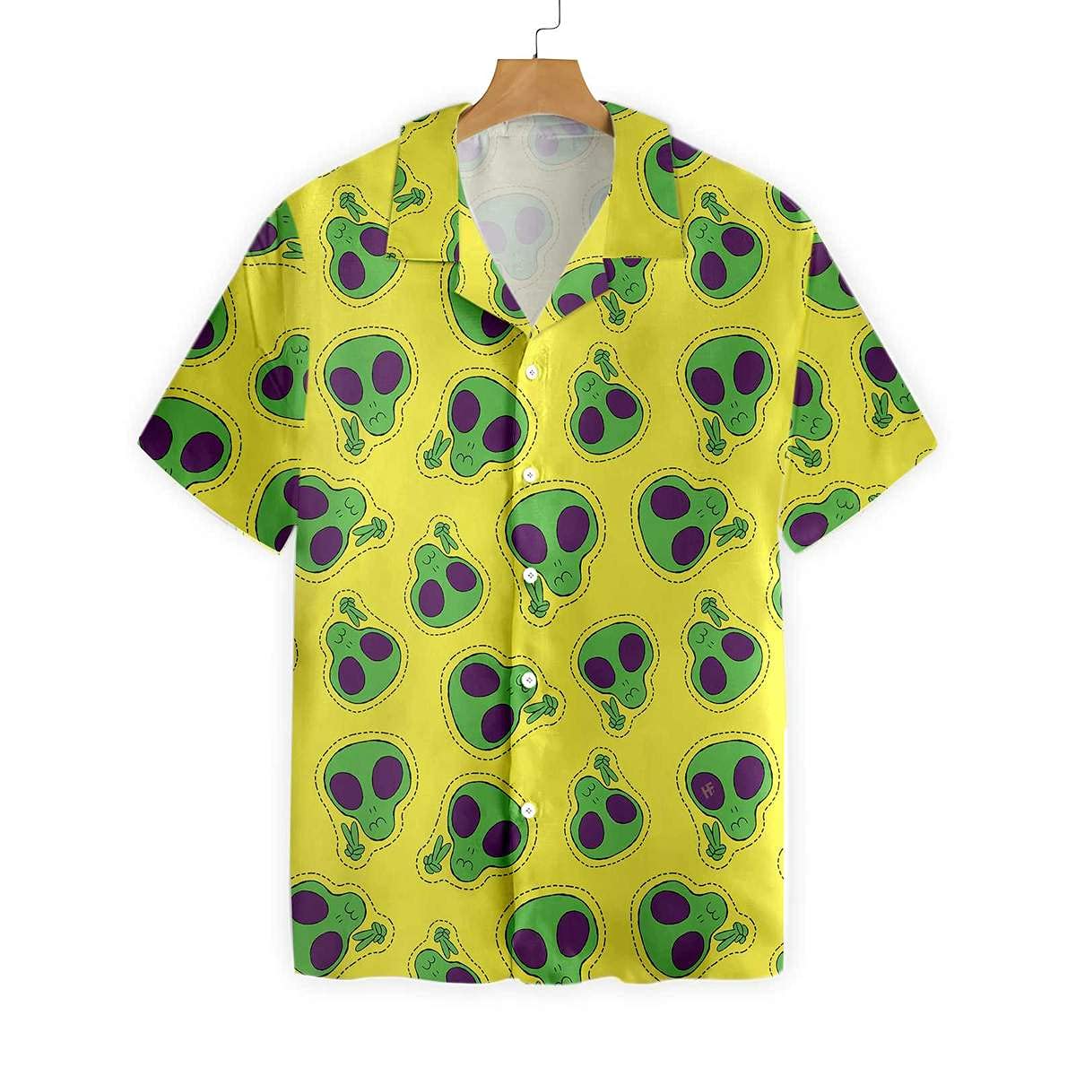 Funny Alien Shirts for Men | Casual Short Sleeve Hawaiian Shirts with UFO & Space Design | Perfect for Beach Parties, Cosplay & Sci-Fi Events
