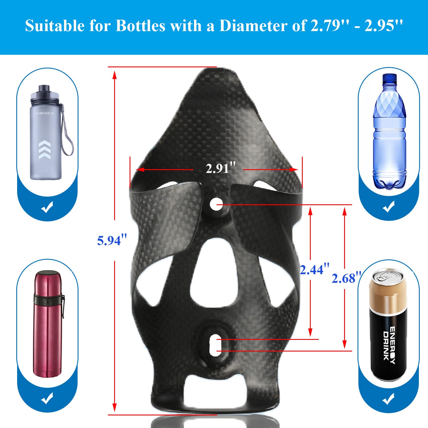 Ultralight Carbon Fiber Bike Water Bottle Cage for MTB & Road Cycling