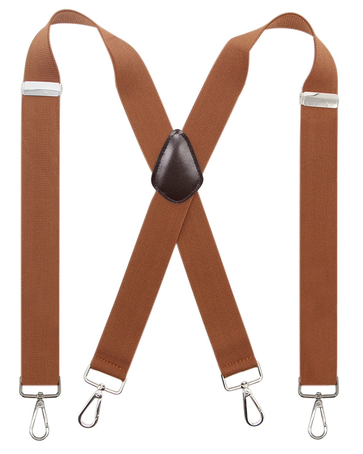 Men's Heavy Duty X-Back 1.4 Inch Suspenders with 4 Snap Hooks - Premium Adjustable Braces for Workwear, Formal Attire & Vintage Style Outfits