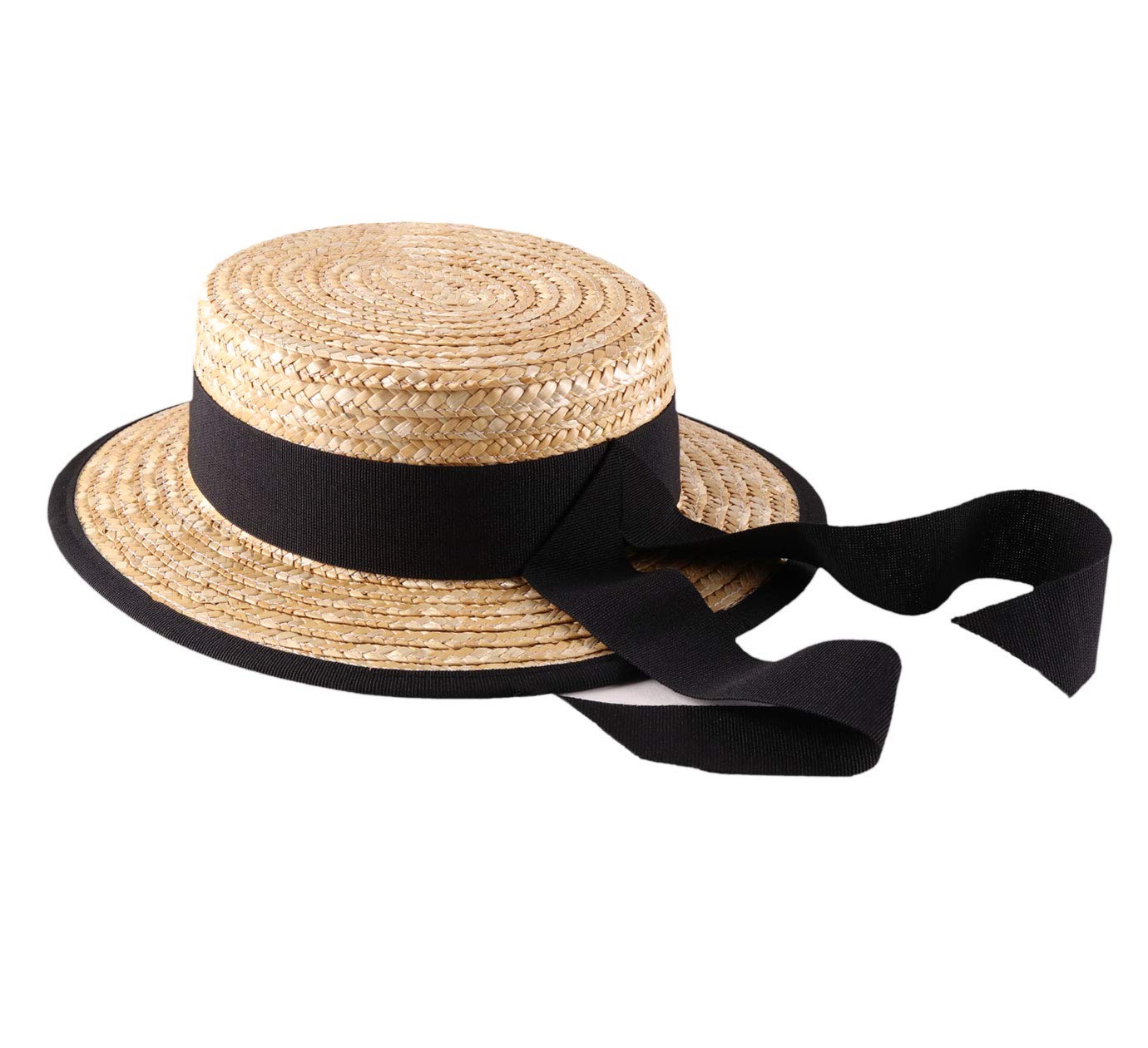 Gondolier Boater Hat - Classic Straw Hat for Men & Women - Perfect for Venetian Costumes, Summer Outfits, and Themed Parties