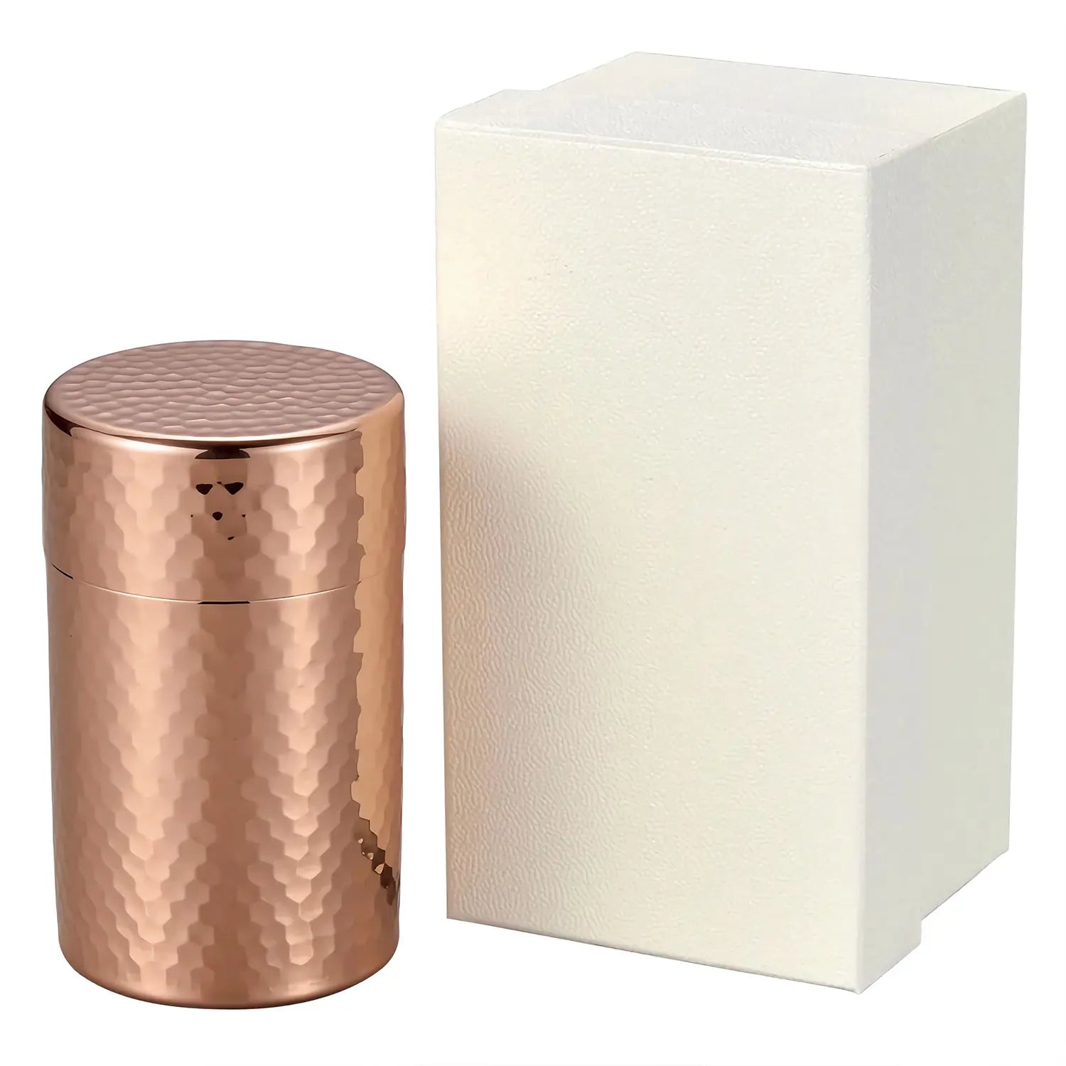 Premium Asahi Nagomi Copper Tea Caddy - Airtight Japanese Tea Storage Container for Matcha, Loose Leaf & Herbal Teas - Perfect for Home, Office & Tea Ceremony Use