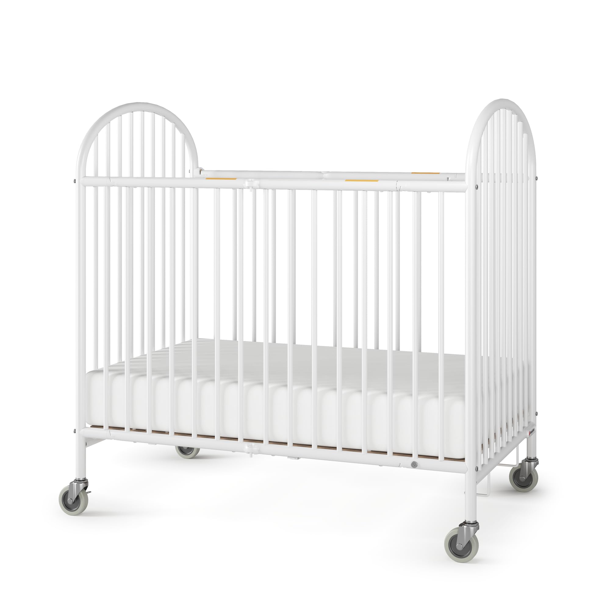 **Foundations Pinnacle Metal Baby & Toddler Folding Crib – Portable Travel Crib with Foam Mattress & 3
