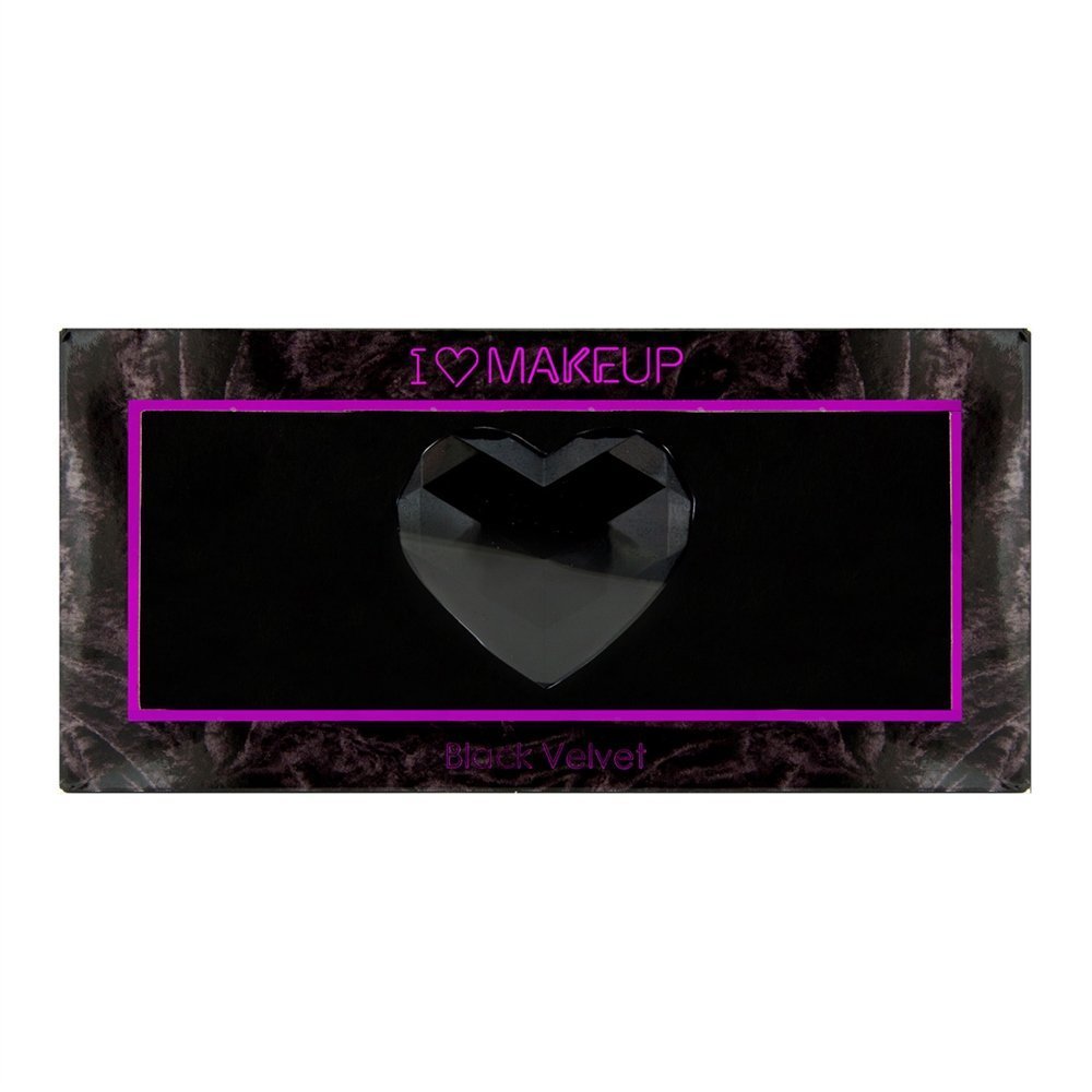 Makeup Revolution I Heart Makeup Eyeshadow Palette - Black Velvet | Highly Pigmented Matte & Shimmer Shades for Day & Night Makeup Looks