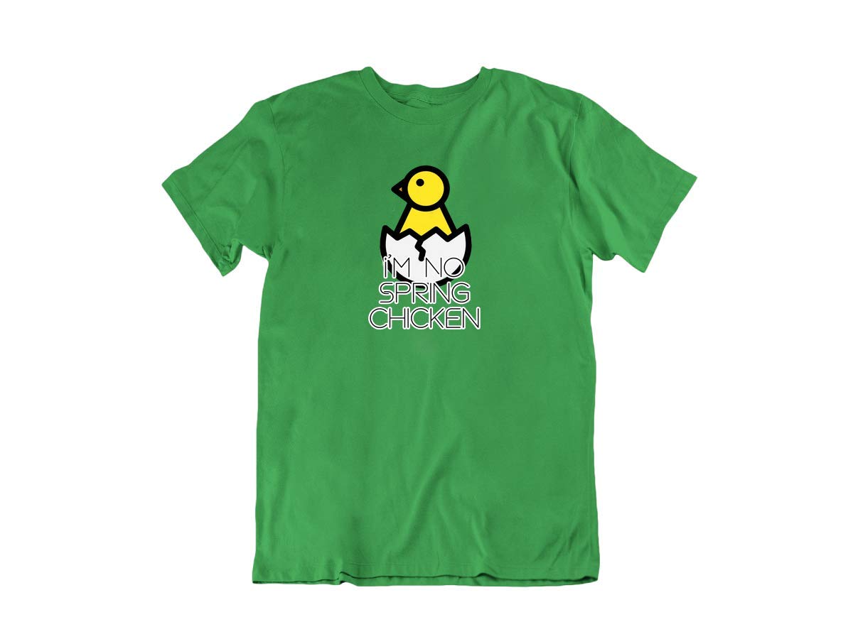 Funny Farm Animal Novelty Cotton T-Shirt - 'I'm No Spring Chicken' Humor Design - Comfortable Casual Wear for Farmers, Animal Lovers & Country Life Enthusiasts