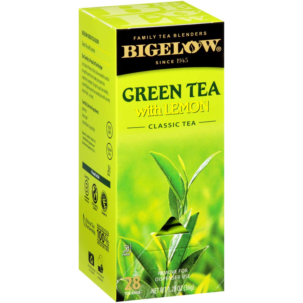 Bigelow Green Tea with Lemon Tea Bags - 28 Count (Pack of 6) | Antioxidant-Rich Green Tea with Natural Lemon Peel Flavor | Perfect for Morning Boost, Afternoon Relaxation & Healthy Lifestyle