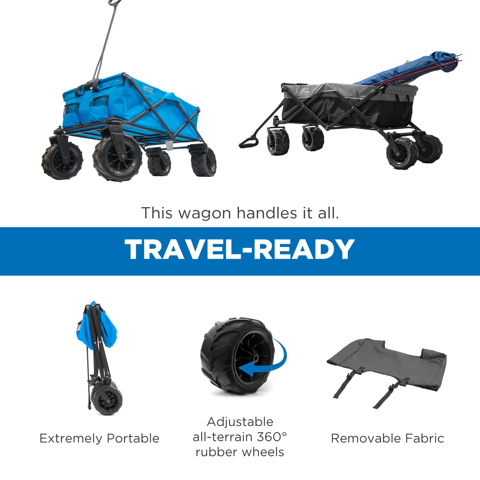 Best Collapsible Outdoor Wagon for Kids - All Terrain Push Pull Stroller Cart for Beach, Park, Garden, Camping & Sports | Portable Cargo Carrier for Family Outings, Picnics and Shopping