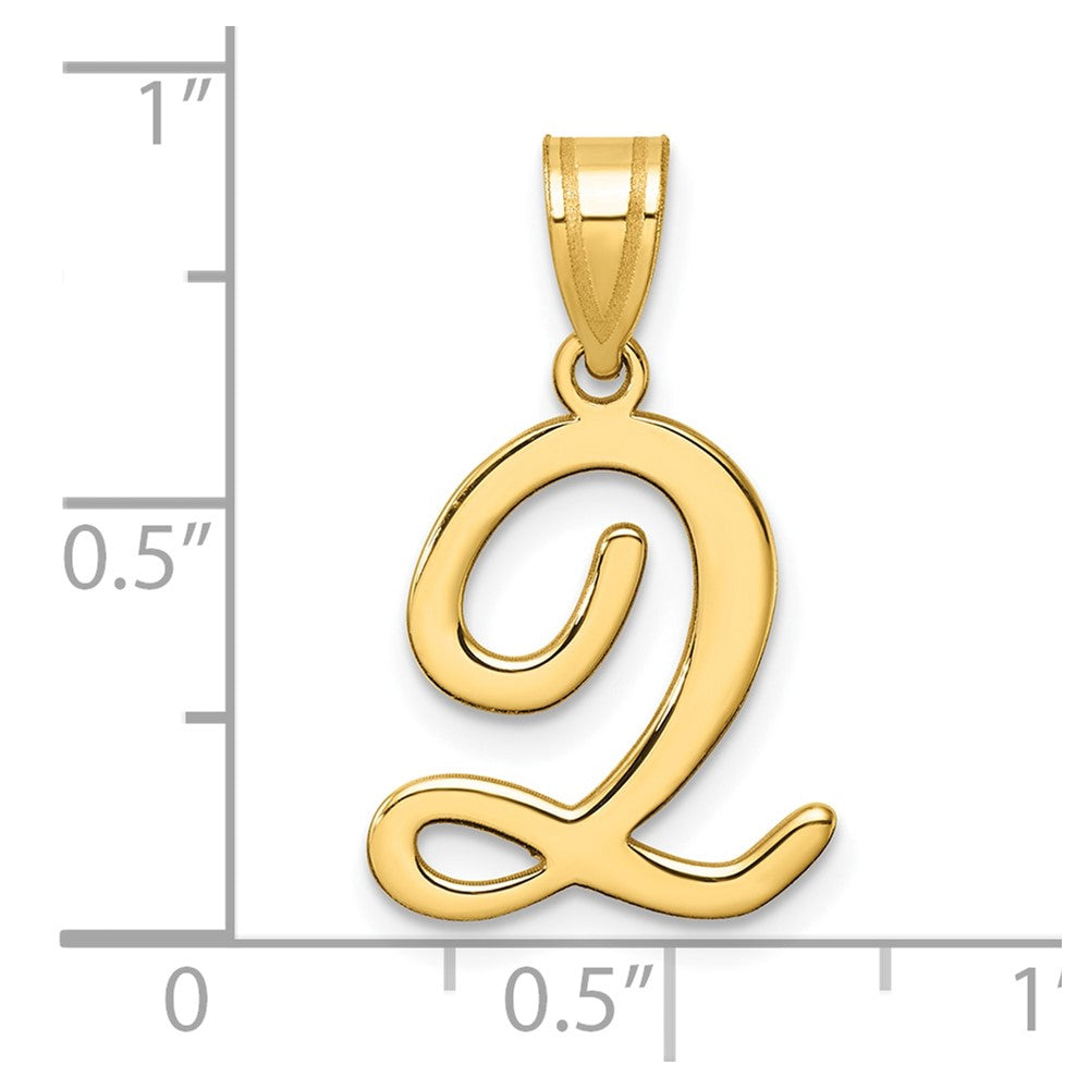 14K Gold Large Letter Q Script Initial Pendant Necklace - Elegant Monogram Jewelry for Women | Perfect for Gifts, Birthdays, Anniversaries & Everyday Wear - Model YC1540Q