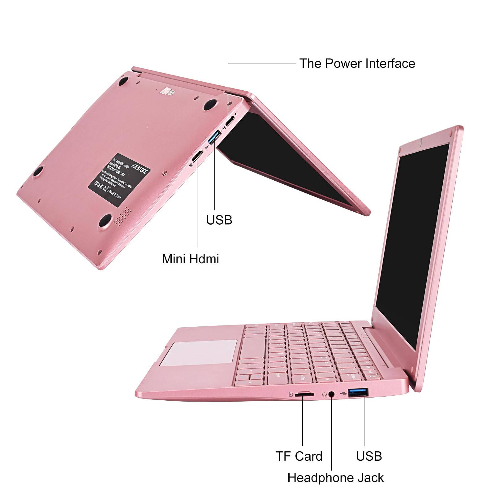 10.1 Inch Mini Laptop - 8GB RAM 128GB SSD, Intel Celeron N4020 Processor up to 2.8GHz, IPS Display, Windows 11 OS - Ultra Portable & Powerful Rose Gold Notebook for Work, Travel & Remote Learning