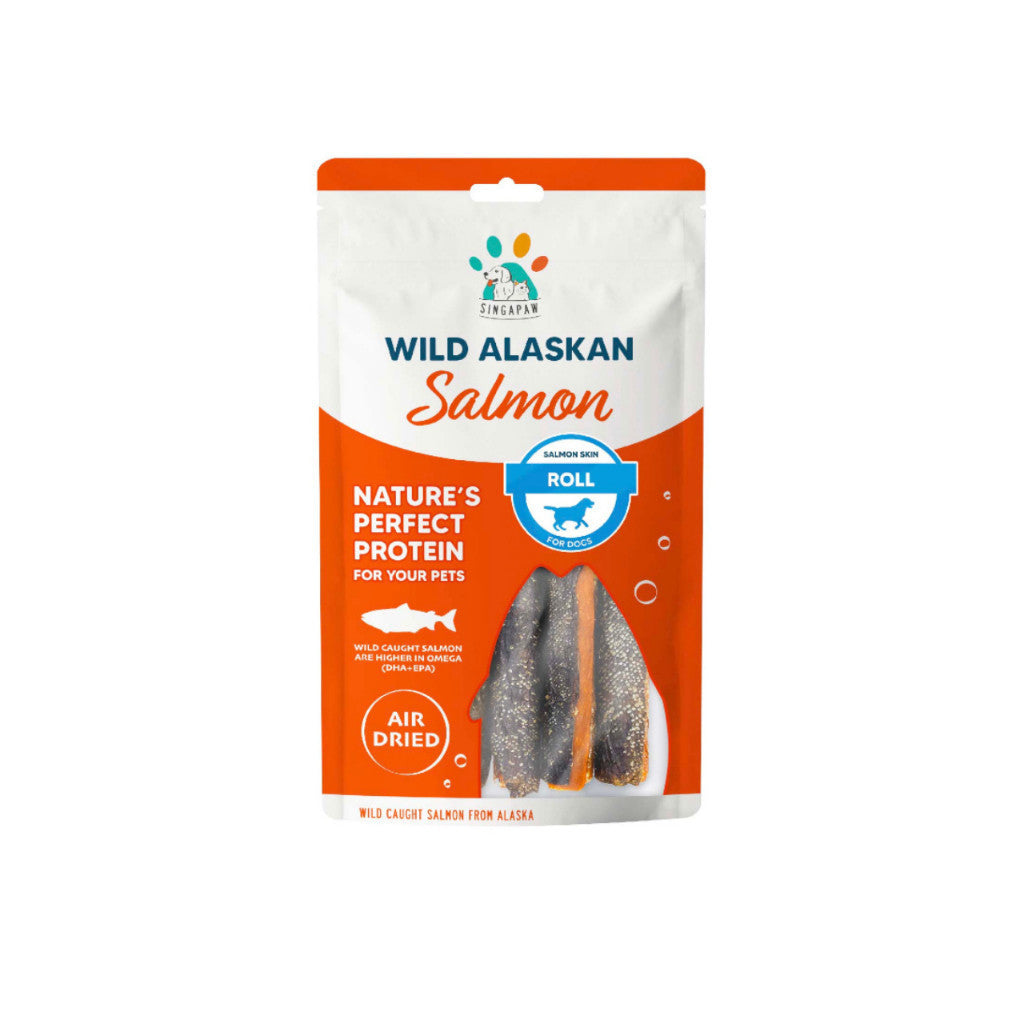 Premium Wild Alaskan Salmon Dog Treats - 70g Air-Dried Mini Sticks with Seaweed & Shrimp | Grain-Free, Healthy Snacks for Small & Medium Dogs | Training Rewards & Travel Treats