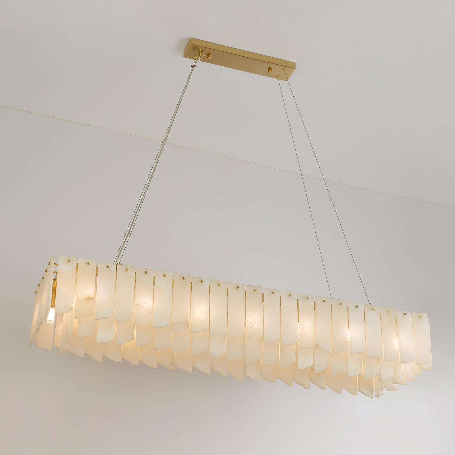 Elegant Alabaster Cascade Tiered Chandelier - Modern Crystal Ceiling Light Fixture for Dining Room, Living Room & Bedroom Decor
