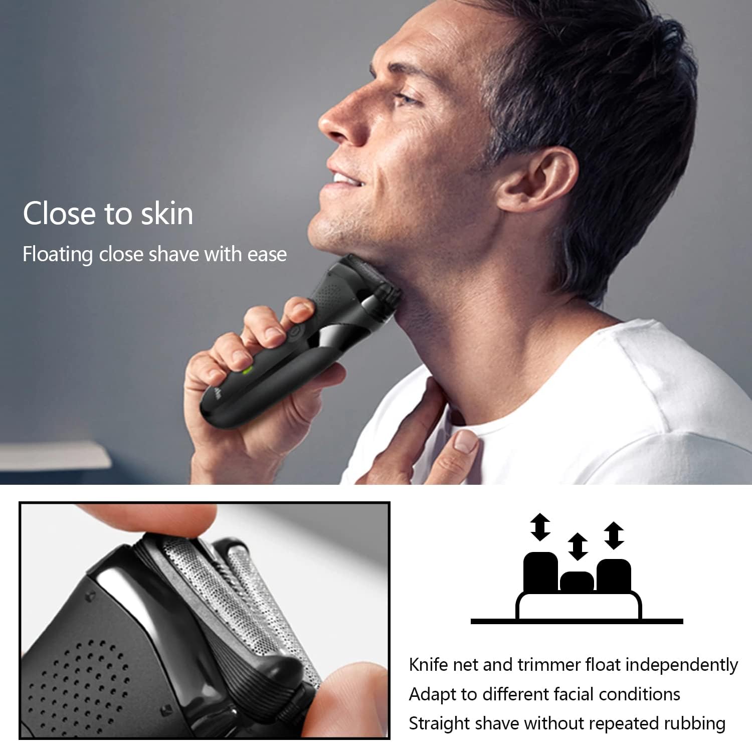 Replacement Shaver Heads for Braun Series 3 & 32B Electric Razors - Foil & Cutter Accessories Kit (Black) | Perfect for Men's Daily Shaving & Travel Grooming Needs