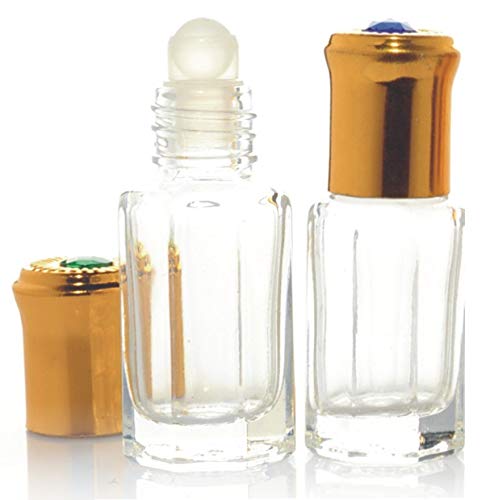 Parag Fragrances 3ml Empty Reusable Roll-On Glass Bottles (Set of 6) - Perfect for DIY Essential Oils, Perfumes & Aromatherapy at Home