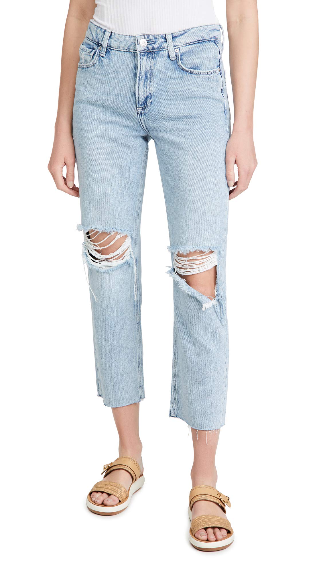 PAIGE Women's Noella Straight Leg Jeans - High Waist Denim Pants for Casual Wear & Everyday Outfits