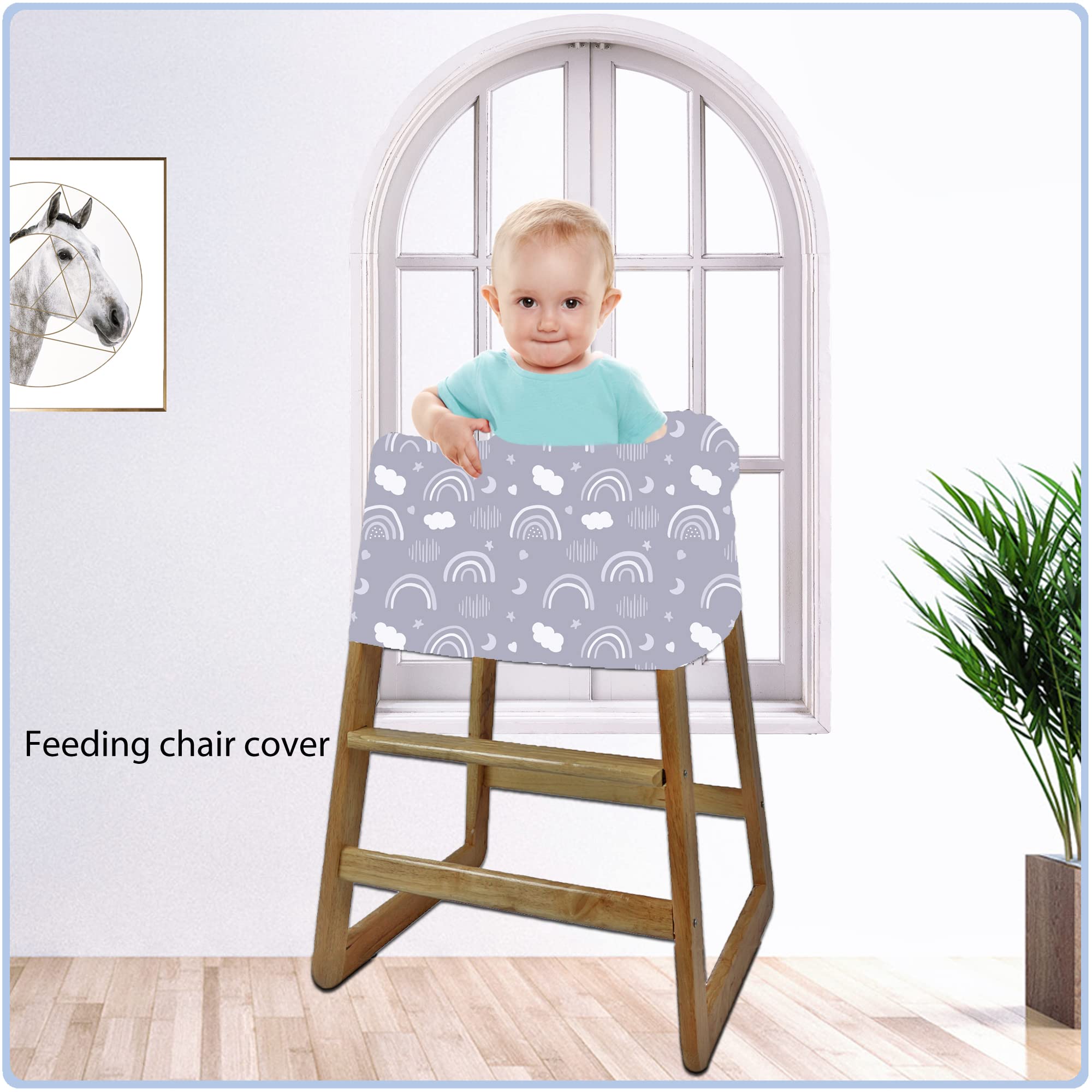 Premium Baby Car Seat Covers - Universal Nursing Car Seat Canopy & Breastfeeding Cover, Soft Grey Rainbow Design, Ideal Baby Shower Gift for Boys & Girls | Perfect for Travel, Shopping & Outdoor Activities