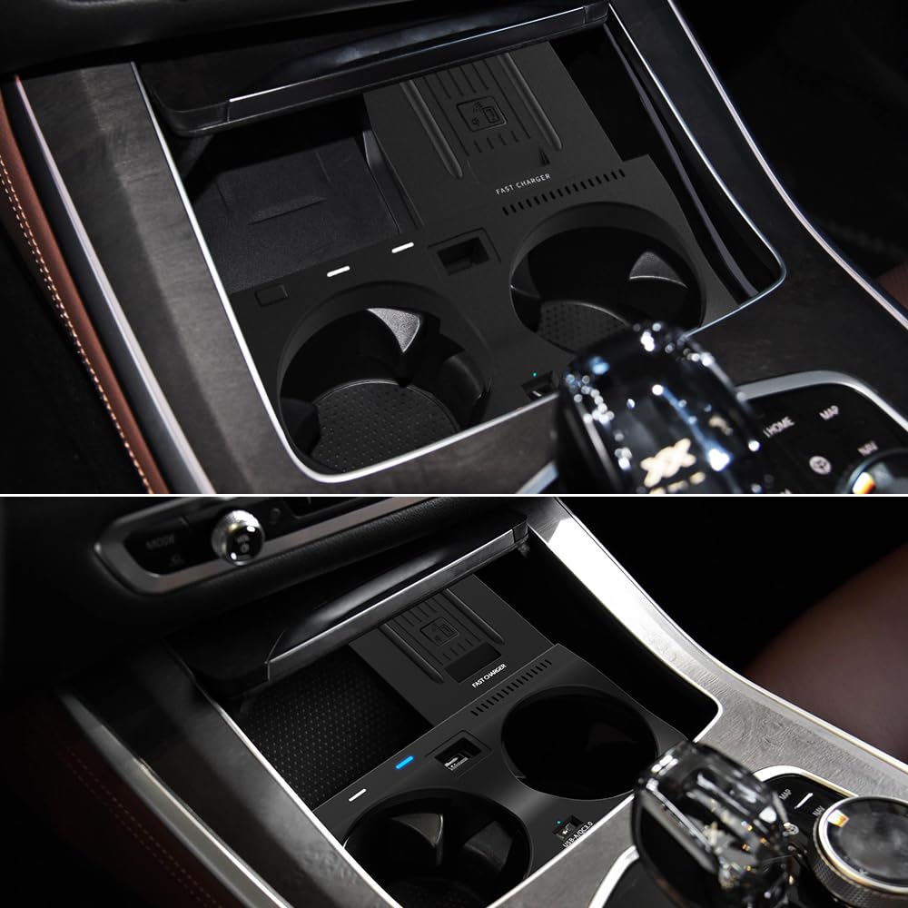 15W Qi Fast Wireless Car Charger Pad for BMW X5/X5M X6/X6M G05/G06 (2019-2020) - Center Console Accessory Panel with NFC Support | Perfect for Road Trips & Daily Commutes