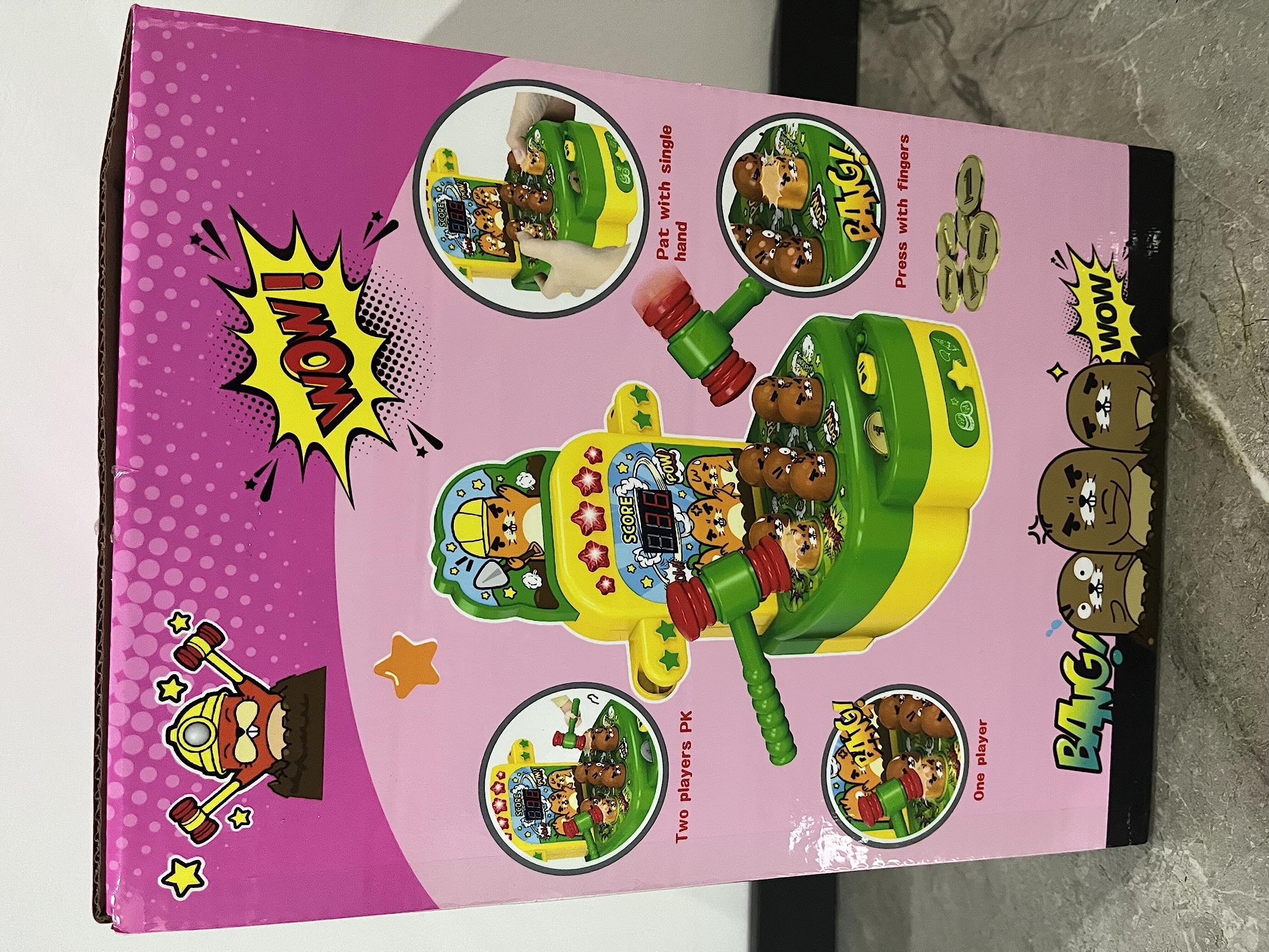 VATOS Mini Electronic Arcade Game - Fun Mole Whacking Game for Kids & Adults (Pink) - Perfect for Parties, Gifts & Family Game Nights