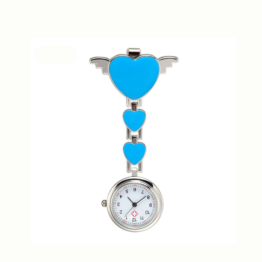DKJGH Nurse Pocket Watch - Round Dial Quartz Angel Band Brooch with Hanging Chain for Doctors & Medical Professionals (Pink) - Perfect for Nurses, Doctors & Healthcare Workers on Duty