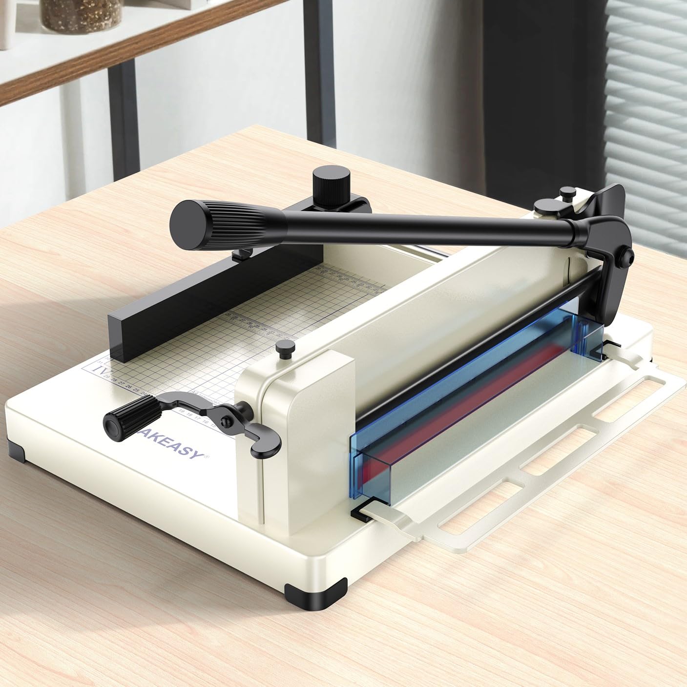 12 Inch Heavy Duty Guillotine Paper Cutter - 400 Sheet Capacity for A4 Paper, Solid Steel Construction (Beige) | Perfect for Office, School, Crafting & Document Cutting