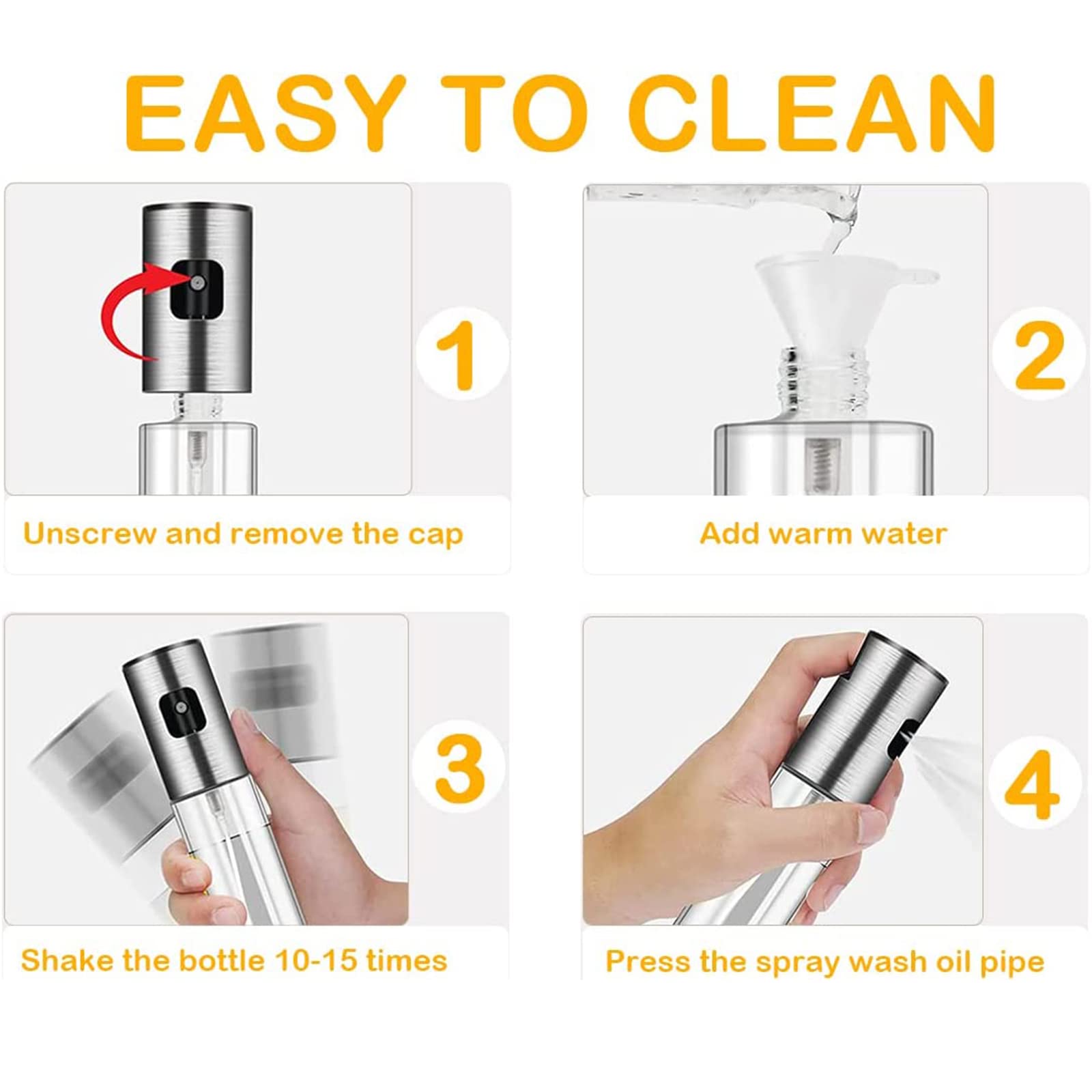 100ml Glass Olive Oil Sprayer Mister Bottle - Perfect for Cooking, Salad Dressing, BBQ, Baking & Roasting | Healthy Oil Dispenser for Kitchen & Outdoor Grilling