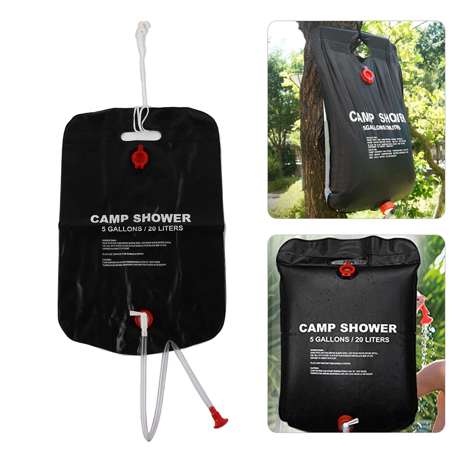 20L Portable Heating Shower Bag for RV & Camping - Solar Powered Outdoor Travel Shower with Temperature Control | Perfect for Road Trips, Hiking & Off-Grid Adventures