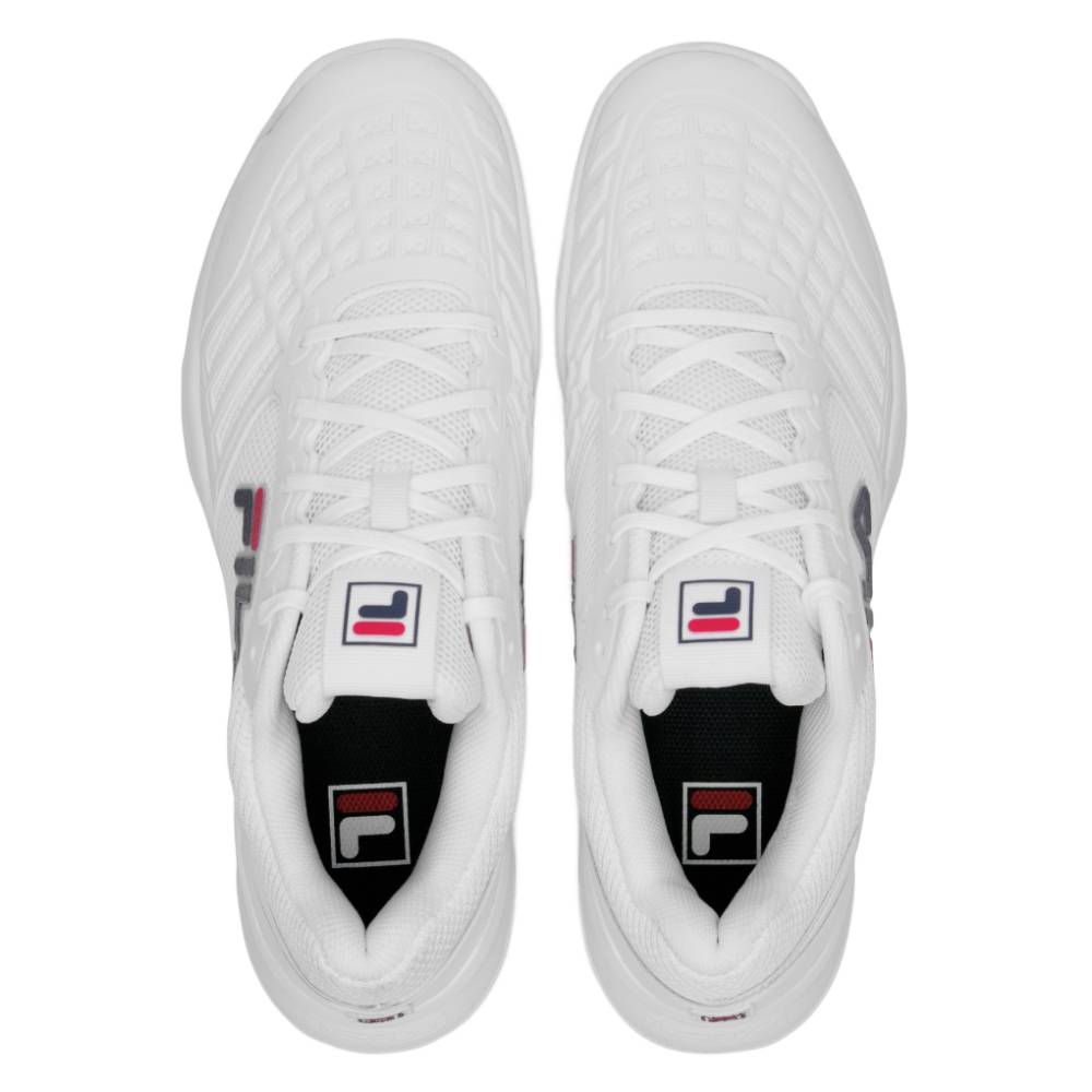 Fila Axilus 3 Men's Tennis Shoes - White & Navy Blue Athletic Sneakers for Court Sports & Casual Wear