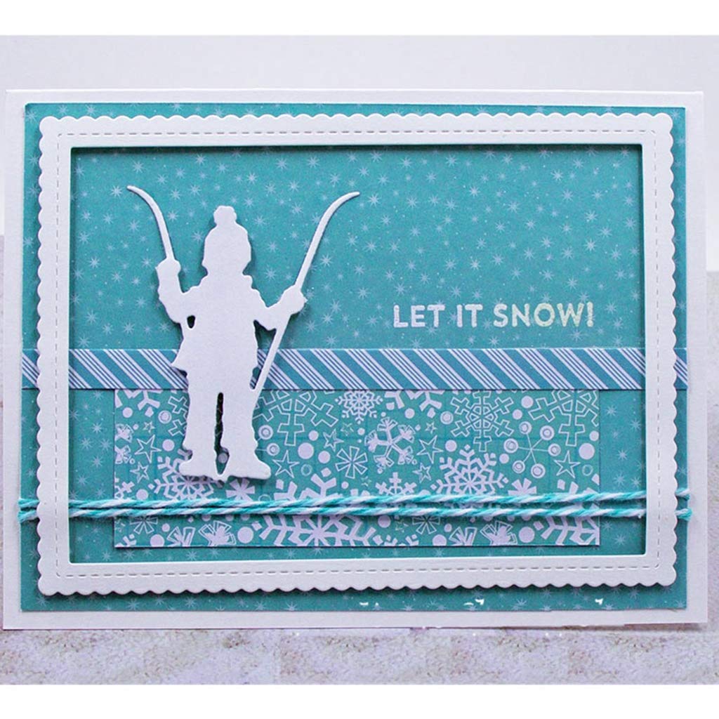 Briartw Skiers Cutting Dies for Card Making - DIY Scrapbooking, Gift Cards, Cardstock Crafts & Stencil Designs | Perfect for Handmade Greeting Cards, Wedding Invitations, and Paper Craft Projects