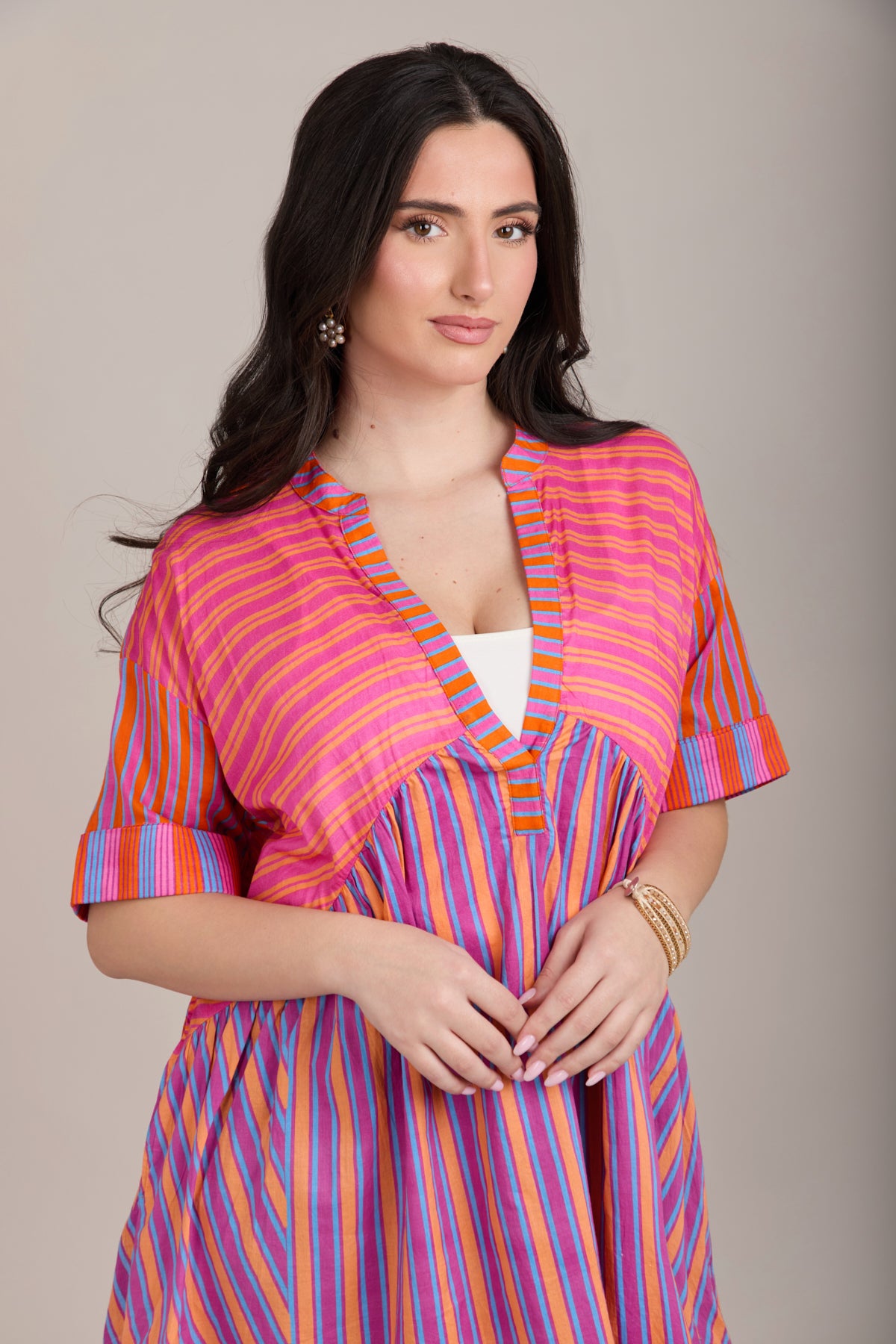 Stylish Bold Striped Cover Up Dress for Women - Perfect for Beach, Pool, and Summer Vacations