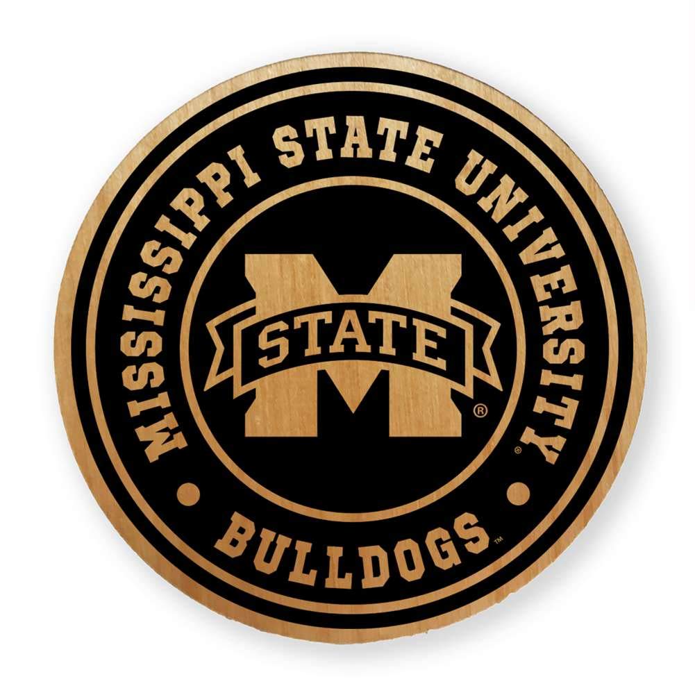 NCAA Alderwood Round Coasters Set of 4 - Premium Wooden Drink Coasters for Beer, Wine & Coffee - Perfect for Game Day, Home Bar & Office Decor