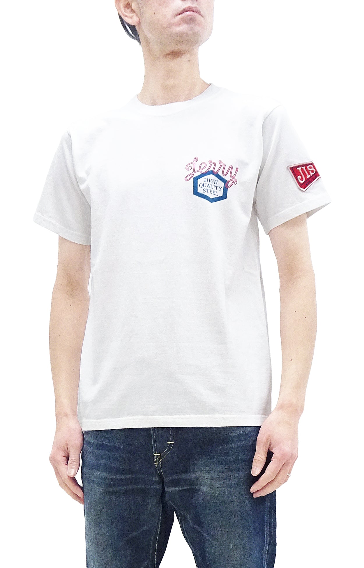 Pherrows Men's Short Sleeve T-Shirt - Patched & Printed Cotton Tee (White) | Casual Streetwear for Everyday Wear & Urban Fashion