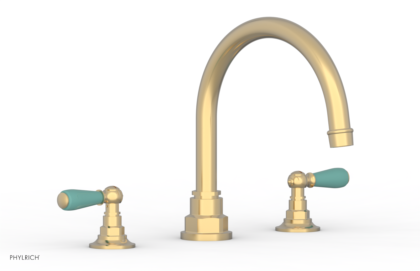 Jamestown Deck Tub Set with Lever Handles & Turquoise Accents - 41