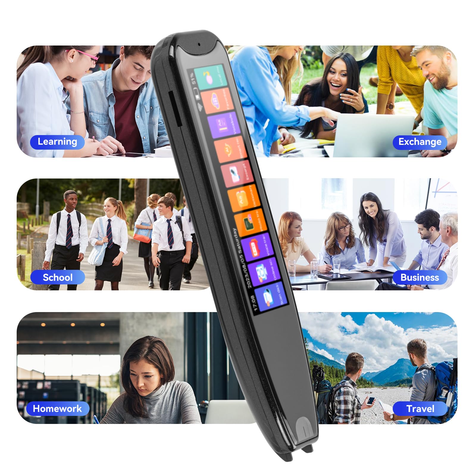Upgraded Scan Reader Pen - 134 Language Translator Device with Wi-Fi, Portable Voice Translator for Dyslexia & Language Learning | Wireless Reading Pen for Books, Documents & Travel (Black)