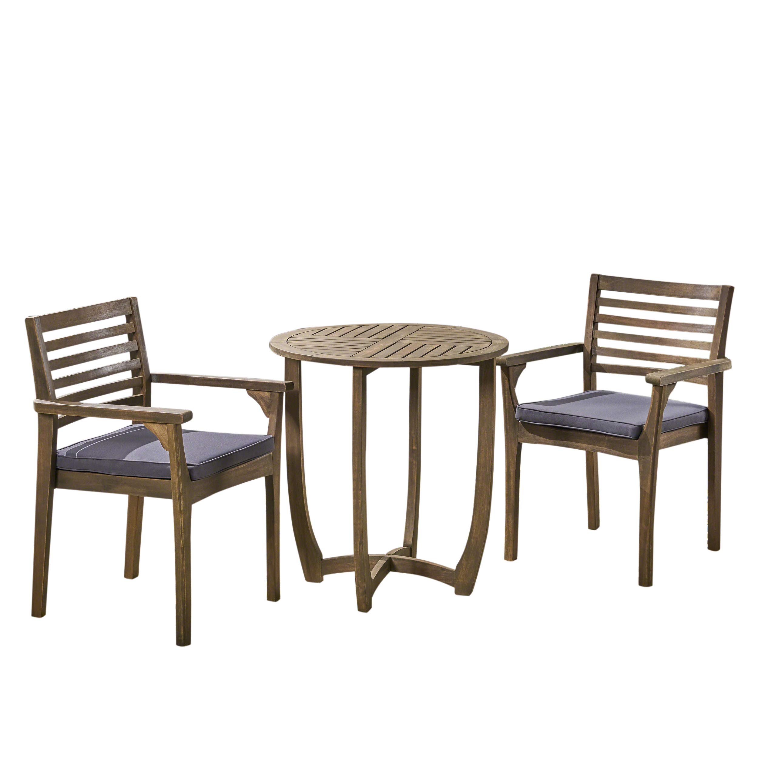 GDFStudio Acacia Wood 2-Person Outdoor Patio Dining Set - 28