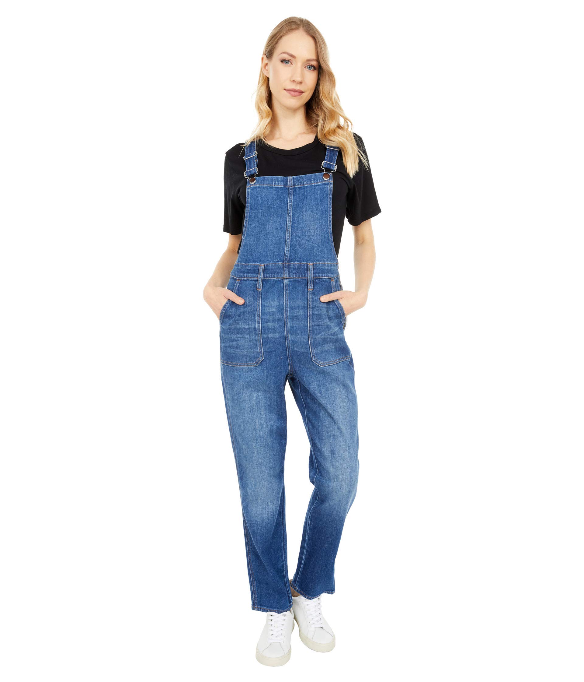 Madewell Stovepipe Overalls in Cosman Wash - Women's Denim Overalls, High Waisted Jeans Jumpsuit for Casual Wear & Outdoor Activities