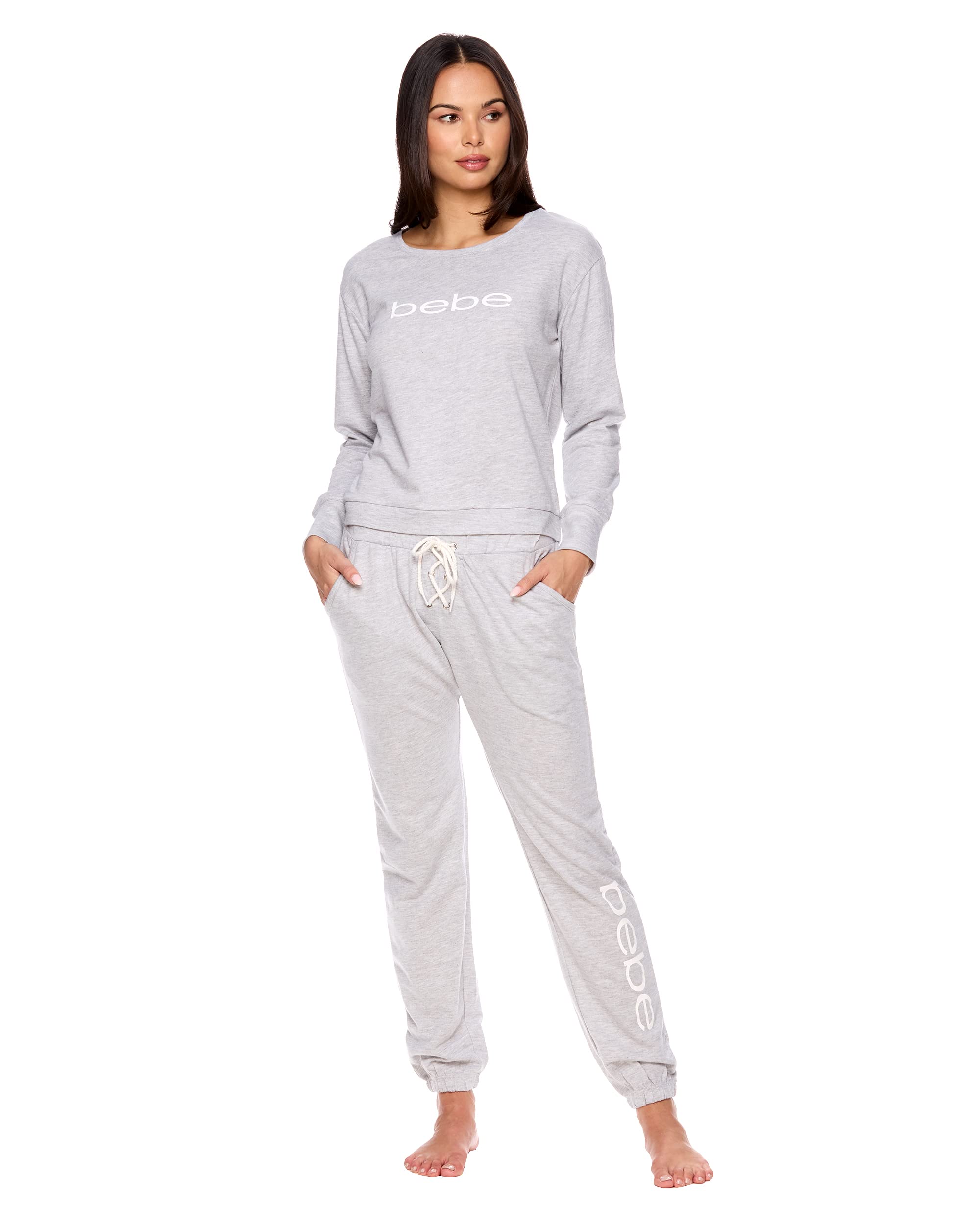 Women's French Terry Pajama Set with Pockets - Cozy Sleepwear for Lounge & Bedtime