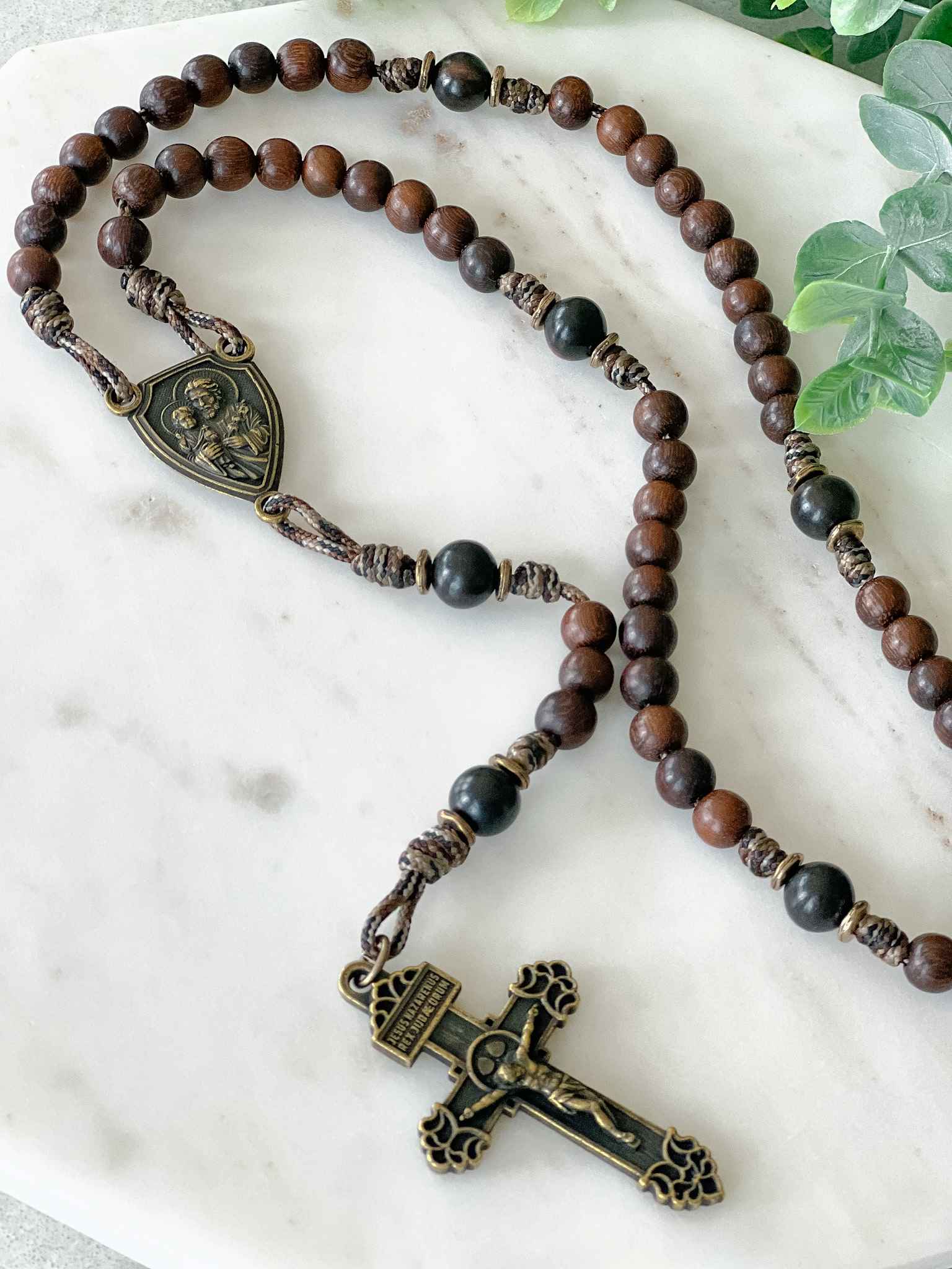St. Joseph Terror of Demons Rosary - Antique Bronze Catholic Prayer Beads for Spiritual Protection & Devotion | Perfect for Daily Prayer, Meditation & Religious Gifts