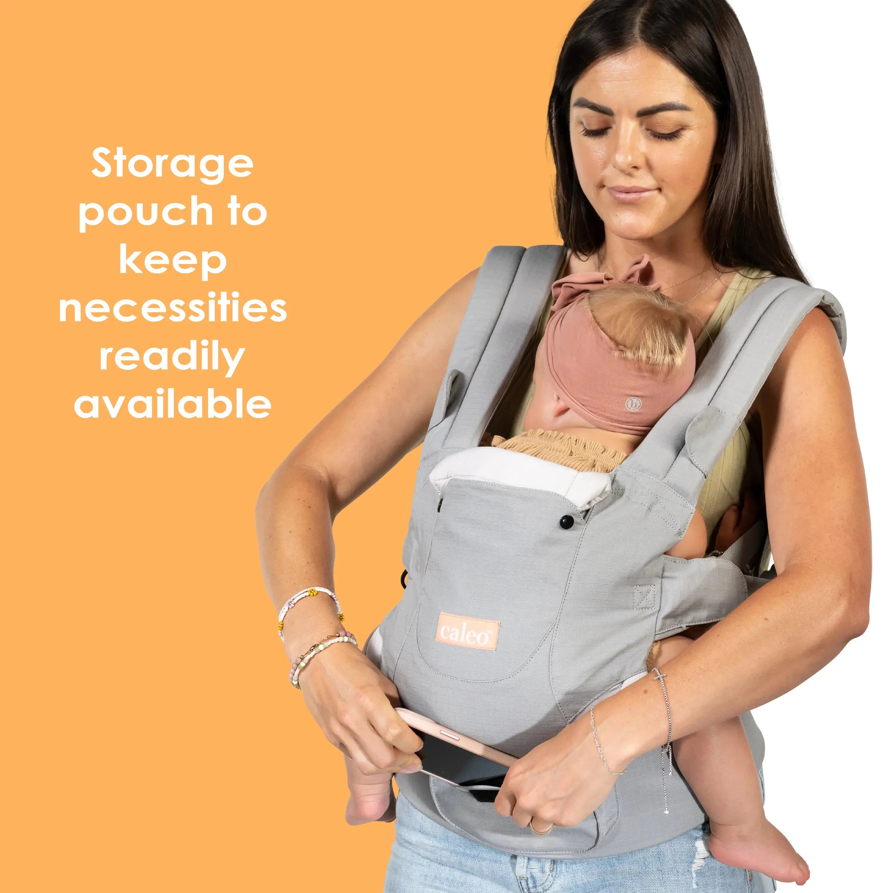 Caleo 3-in-1 Baby Carrier for Newborns to Toddlers - Ergonomic Infant Sling, Hip Seat & Backpack - Perfect for Hands-Free Parenting, Shopping & Outdoor Adventures