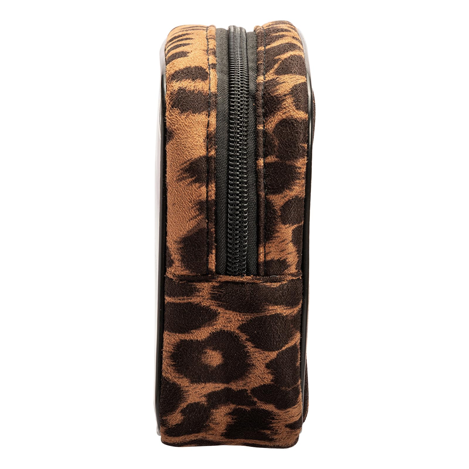 Leopard Print Clear Makeup Bag with Zipper - Transparent Travel Cosmetic Case & Toiletry Organizer for Women, Portable Waterproof Makeup Pouch for Travel, Gym, Beach Essentials (Brown) - Perfect for Carry-on Luggage & Daily Use