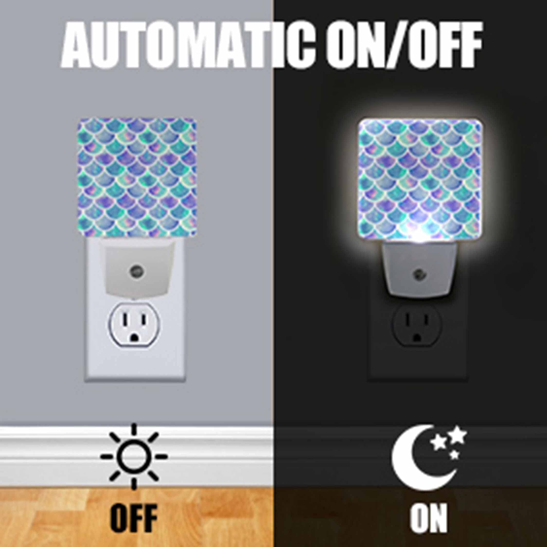 Custom Personalized LED Night Light Set of 2 with Auto Sensor - Plug-in Dusk to Dawn Lighting for Bedroom, Bathroom, Kitchen, Hallway & Stairs | Perfect for Kids Rooms, Nurseries & Home Decor