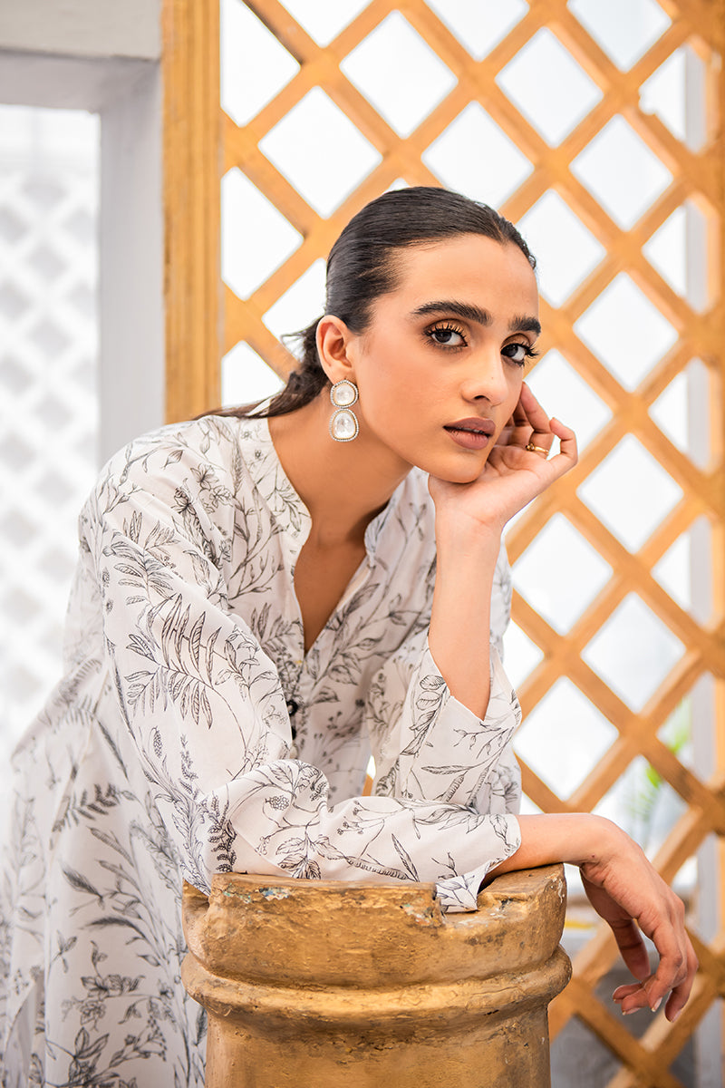 IVY SKETCH PRINTED SHIRT - Stylish Casual Button Down Top for Men & Women - Perfect for Office, Date Night & Weekend Outings