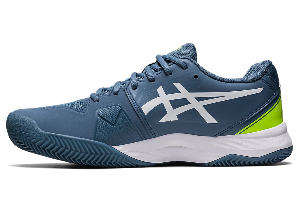 ASICS Men's Gel Challenger 13 Clay Court Tennis Shoes - Steel Blue/White | Padel & Clay Court Performance | Perfect for Competitive Matches & Training