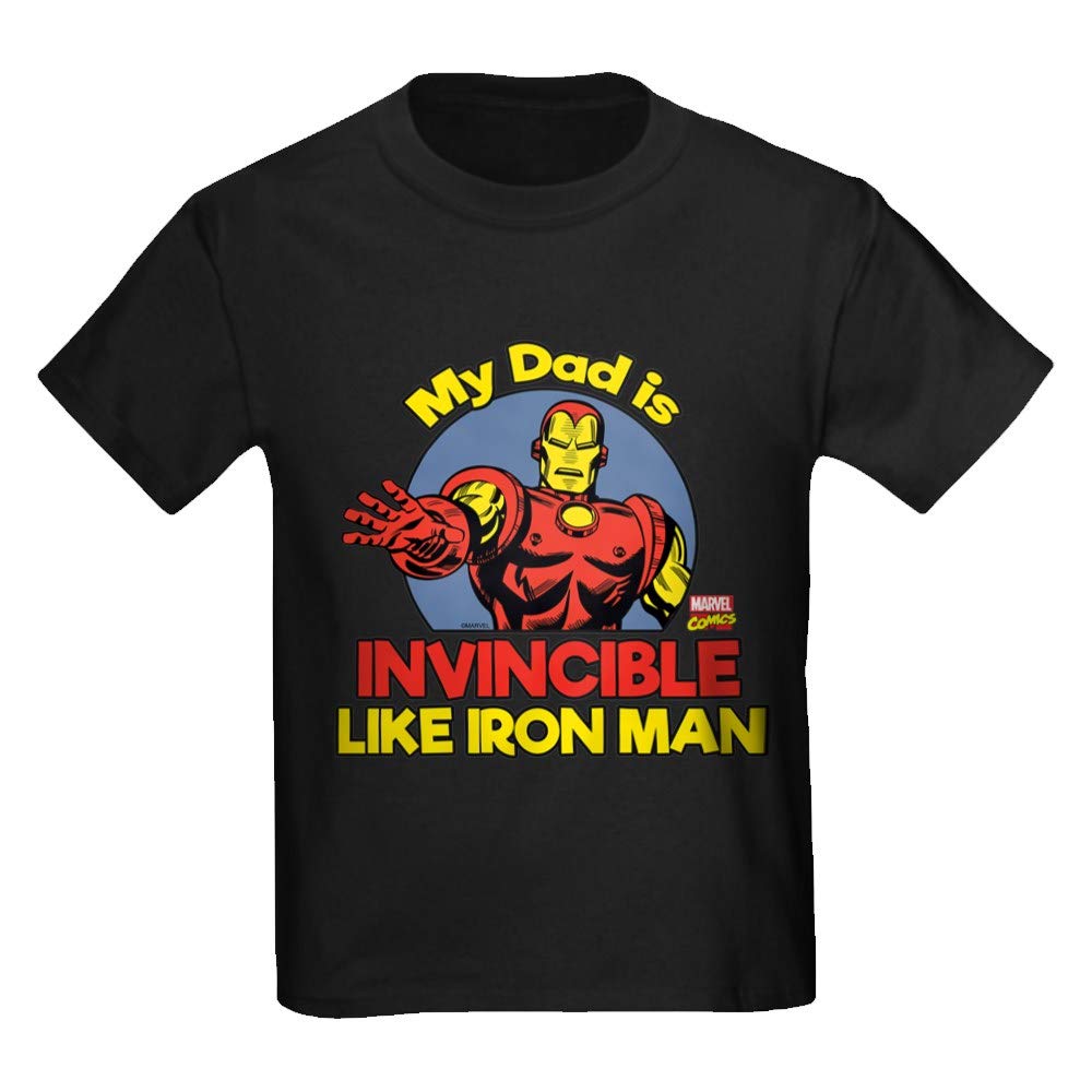 My Dad is Invincible Like Iron Man - Youth & Kids Graphic T-Shirt | Superhero Dad Gift for Boys & Girls | Birthday, Father's Day, Family Outfits
