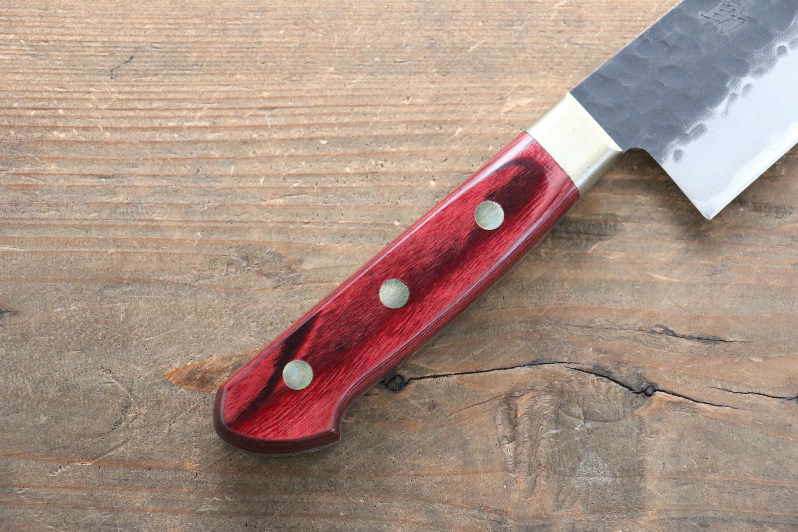 Premium Seisuke Kurobeni Blue Super Hammered Kurouchi Kiritsuke Gyuto Knife 210mm - Japanese Chef Knife with Red Pakka Wood Handle - Perfect for Sushi, Sashimi & Precision Cutting