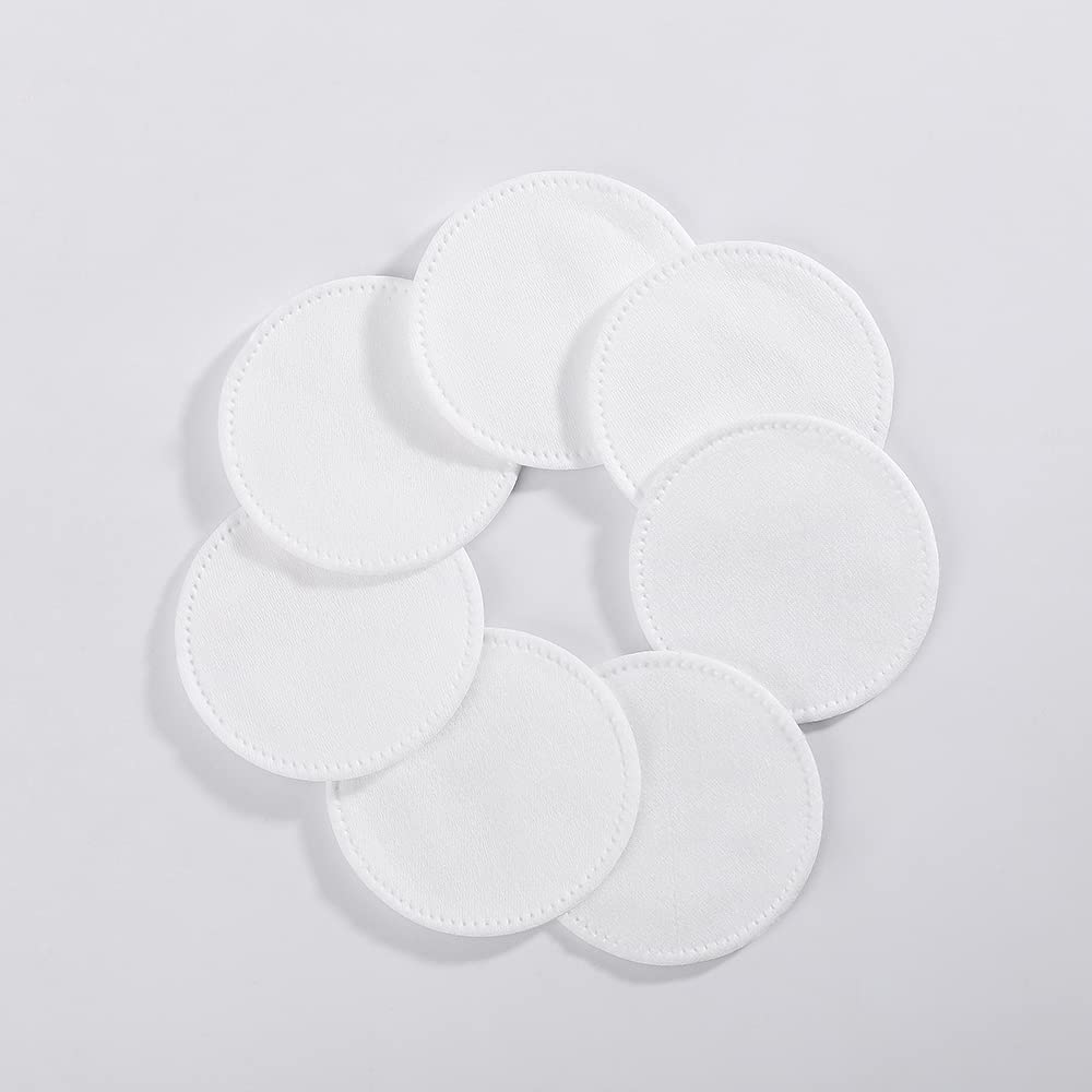 100% Cotton Facial Makeup Remover Pads - Soft Round Reusable Pads (Pack of 2, 200 Count) | Gentle for Sensitive Skin, Perfect for Daily Makeup Removal & Skincare Routine
