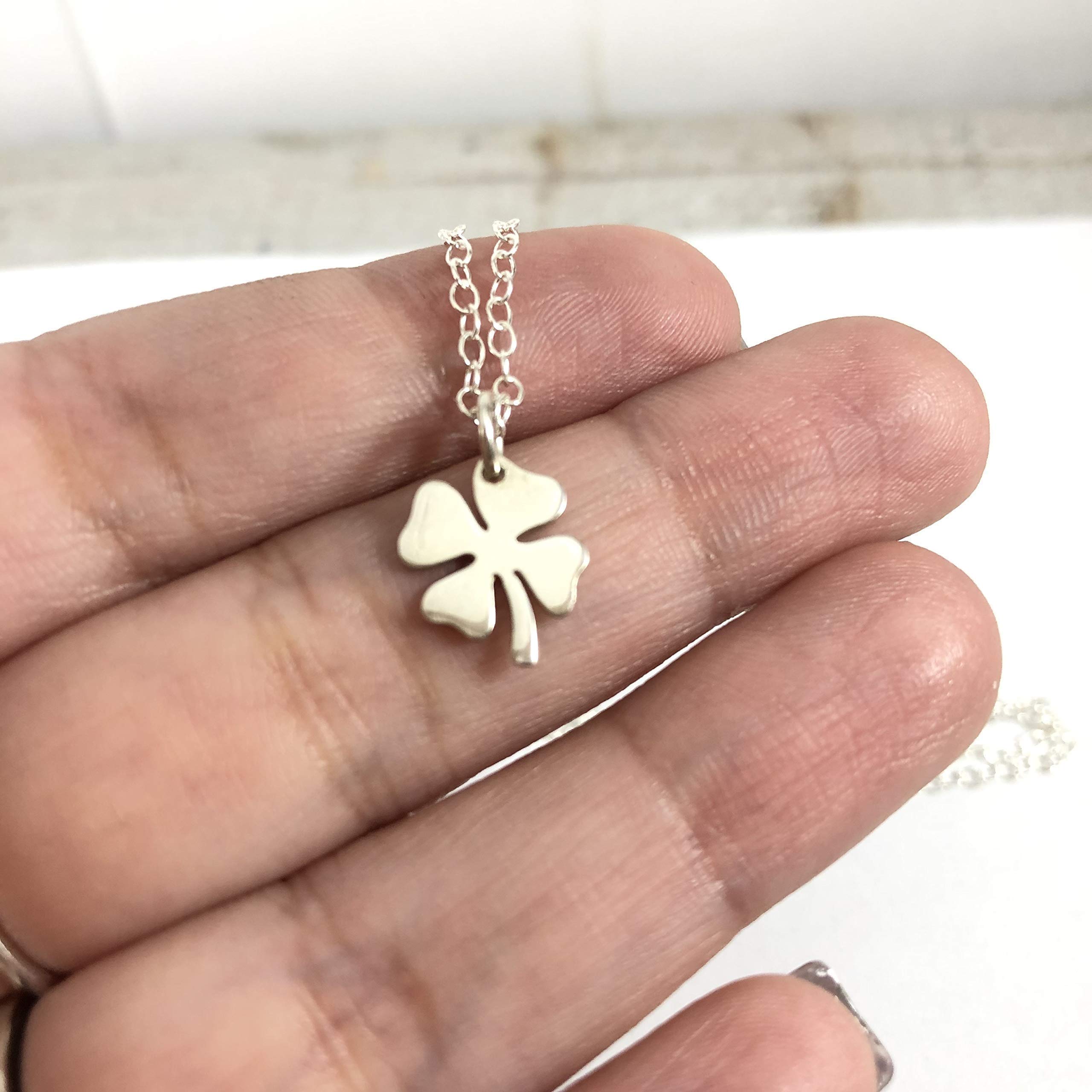 Four Leaf Clover Charm Necklace - Sterling Silver Pendant for Good Luck & Protection | Irish Jewelry Gift for Women | Perfect for St. Patrick's Day & Everyday Wear