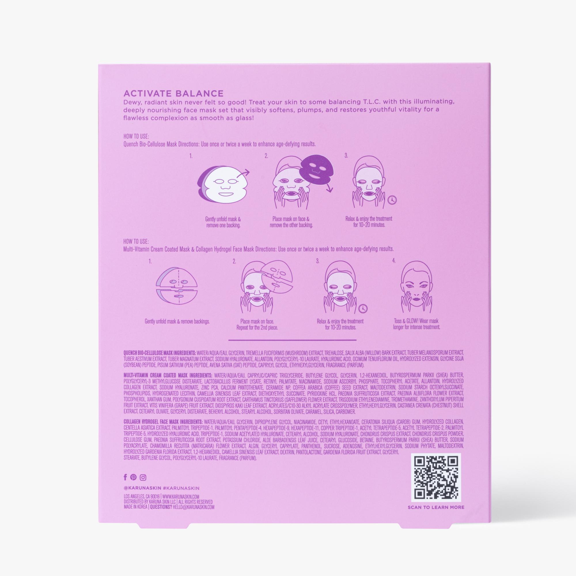 Karuna Glass Skin Glow Boosting Sheet Mask Set - Hydrating & Brightening Facial Treatment for Radiant Skin | Perfect for Spa Nights & Self-Care Routines
