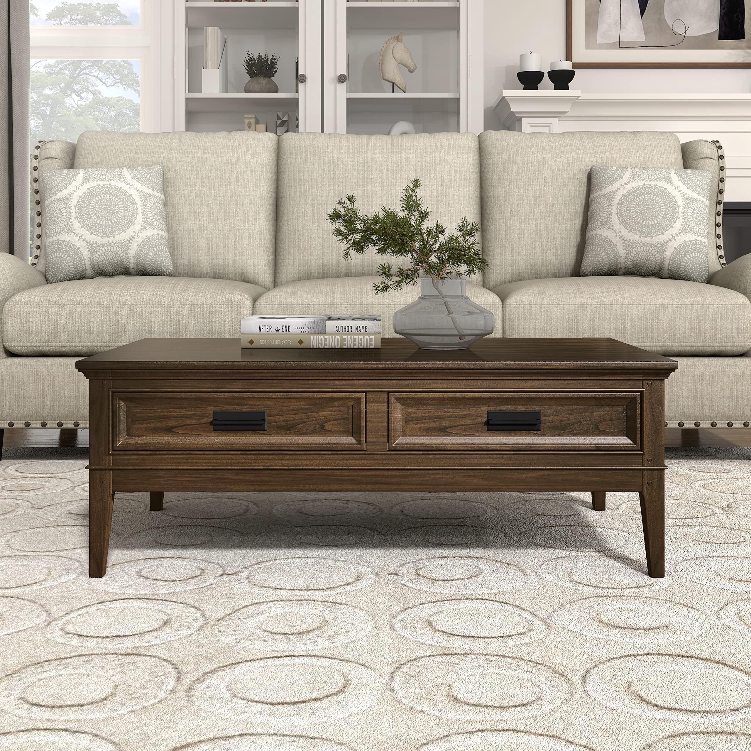 Lexicon Tirana Coffee Table - Brown Cherry Finish - Modern Living Room Furniture for Home & Office Decor