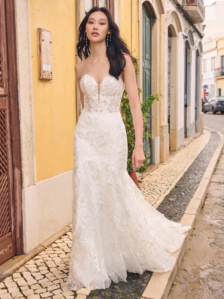 Hailey by Maggie Sottero Wedding Dress - Elegant Lace A-Line Gown for Brides | Perfect for Church, Beach & Outdoor Ceremonies