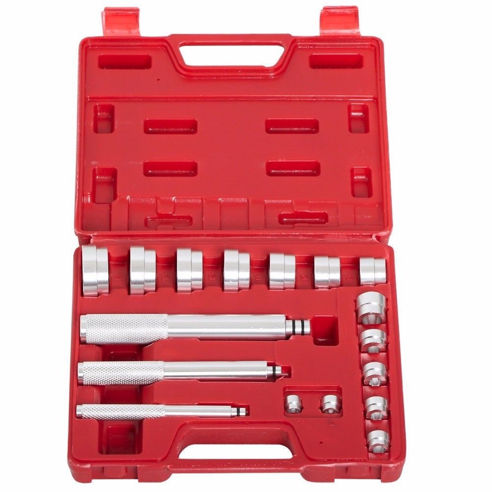 17-Piece Aluminum Wheel Bearing Race Seal Bush Driver Kit - Professional Car Repair Tool Set for Garage Mechanics (Ideal for Wheel Bearing Replacement & Automotive Maintenance)
