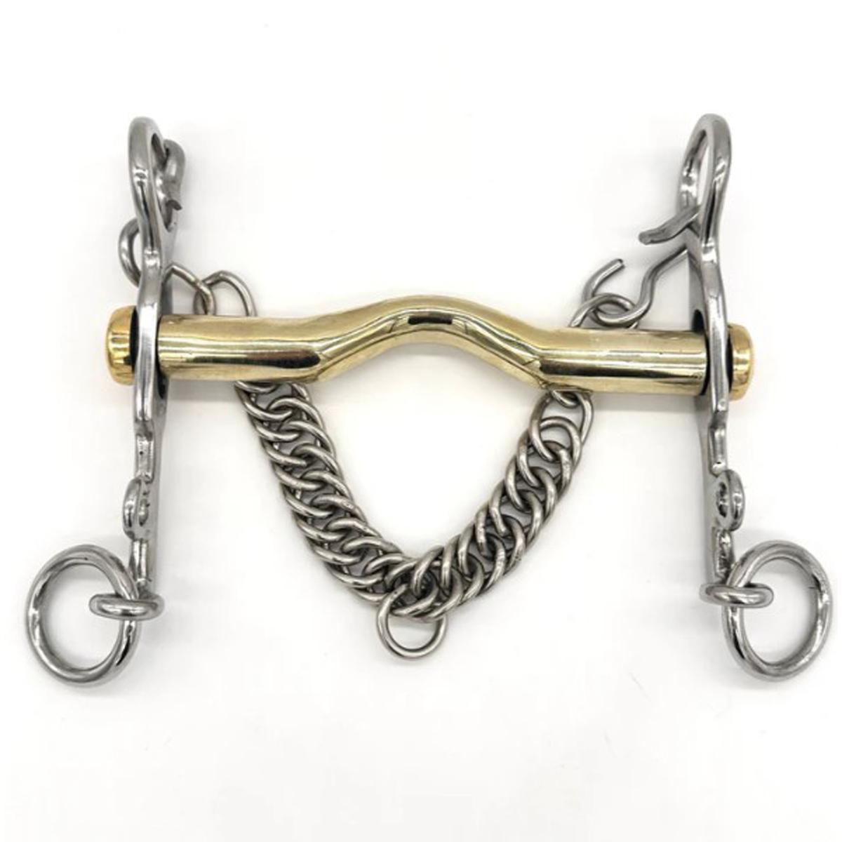 AJR Slide and Swivel Medium Port Pelham Bit - English Horse Riding Bit for Dressage & Jumping - Perfect for Training and Show Competitions