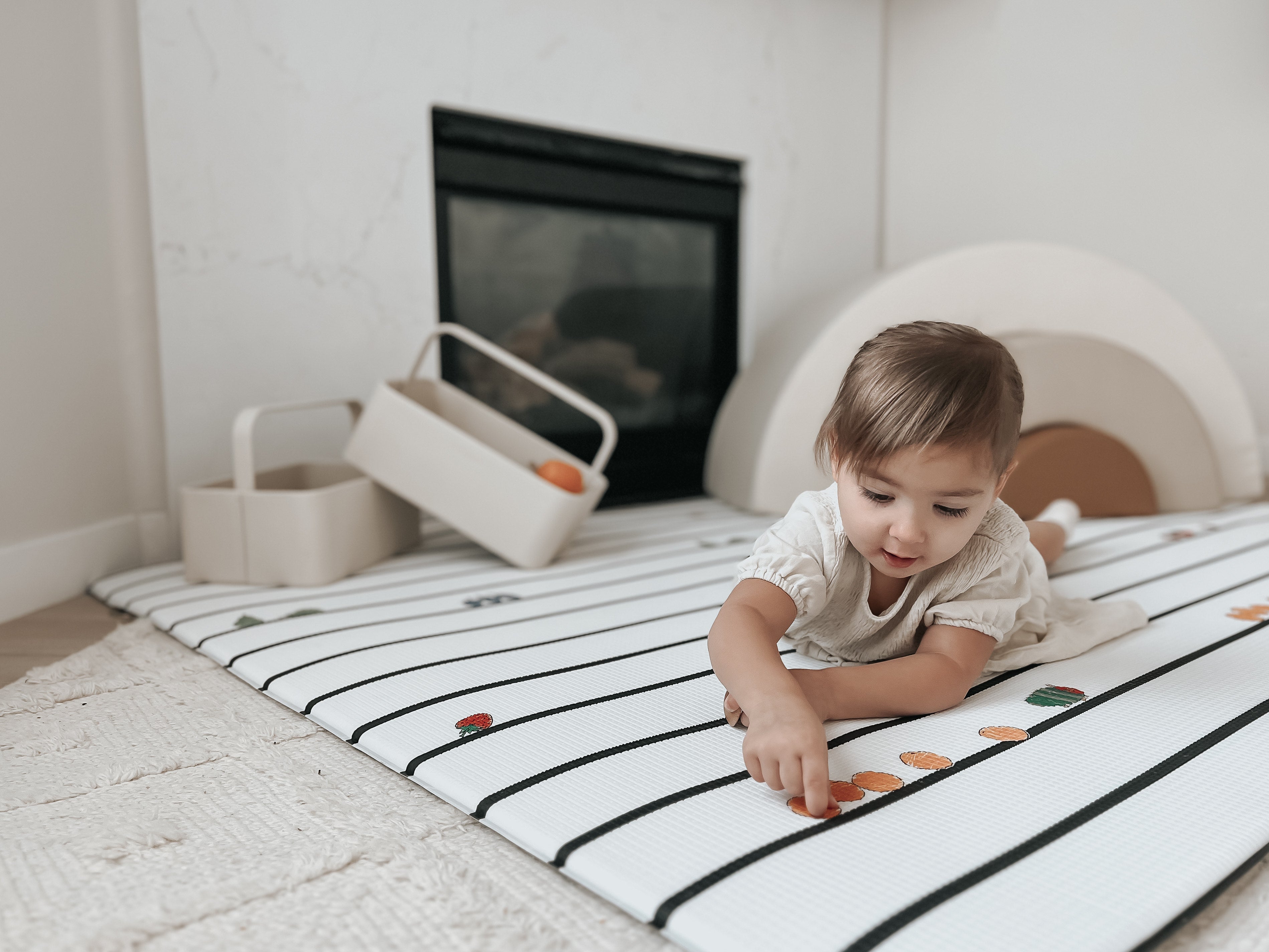 World of Eric Carle X Little Bot Baby Play Mat - Soft Crawling Mat with Caterpillar Pop & Zen Line Designs | Non-Toxic Nursery Floor Mat for Infants & Toddlers | Perfect for Playtime, Tummy Time & Early Learning Activities